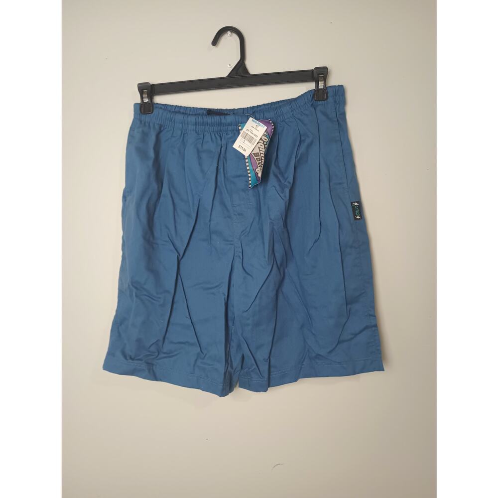 Vtg 1993 Lighting Bolt MTV Drawstring Pull on Shorts NWT Dead Stock Blue Large